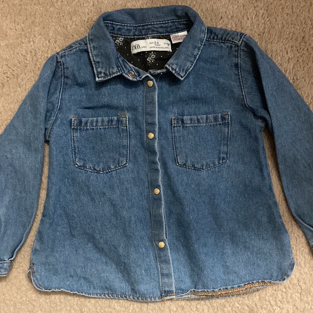 Like NEW Zara baby denim shirt 2-3T